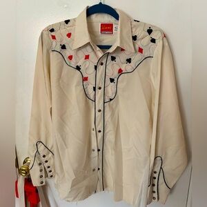 Vintage button down card suits western style shirt